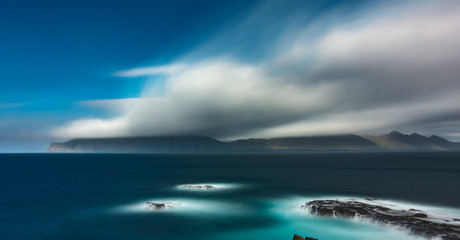 Spectacular long exposure of Faroe islands and ocean