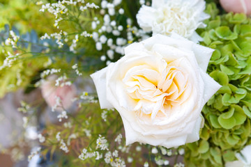 White roses used to decorate the important ceremony