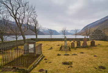 Looking from the old abandoned Kirk's Graveyard to Loch Lee and beyond up Glen Esk on one Wintry...