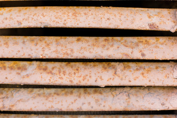 Textured old cooper vintage wall. Background for design mockups. Isolated abstract decorative retro wall