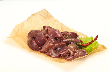 Raw chicken liver ready for cooking