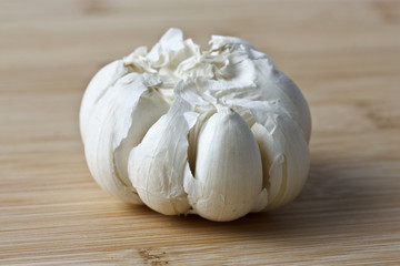garlic on wooden background