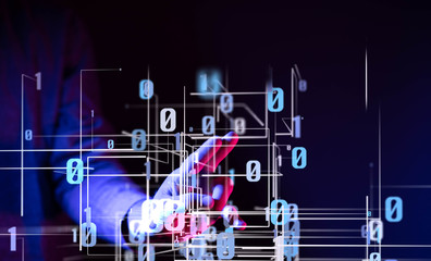 Abstract technology geometric and data