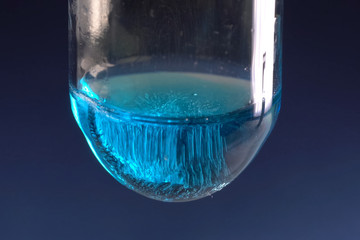 Chemical experiments with chemicals, flasks