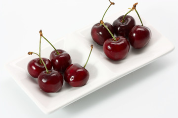fresh cherries in a bowl