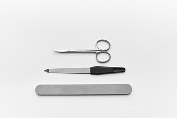 scissors and nail file. manicure. personal care.