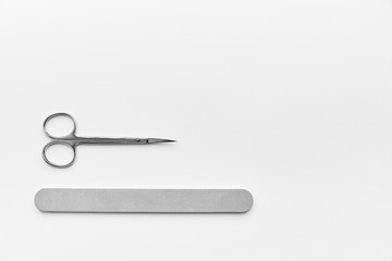 scissors and nail file. manicure. personal care.