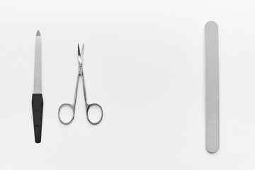 scissors and nail file. manicure. personal care.