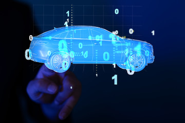 digital car technology smart in virtuel room