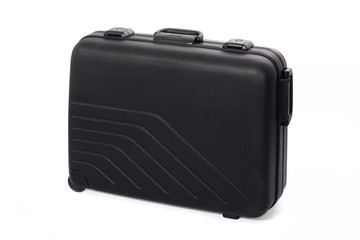 black suitcase isolated on white background