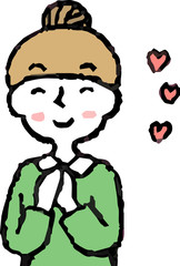Illustration of a Upper body of woman face and pose