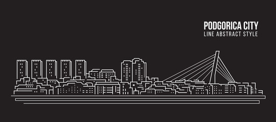 Cityscape Building Line art Vector Illustration design - Podgorica city