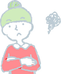 Pop Illustration of a Upper body of woman face and pose