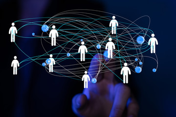 Diverse business team succes, network icons