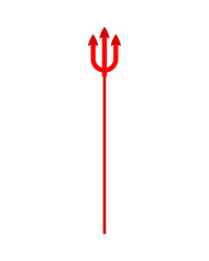 Devil trident isolated. Evil Satan weapon. vector illustration
