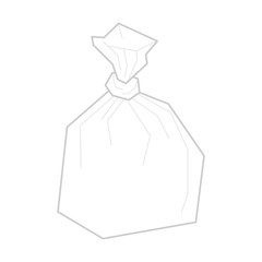 Plastic bag full with air isolated. vector illustration