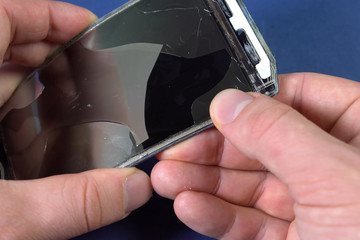 Screen broken smartphone