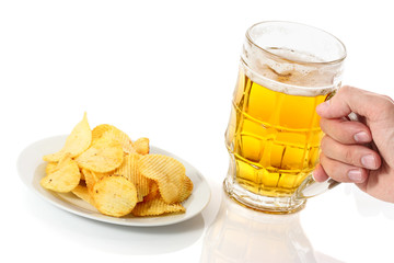 potato chips and beer