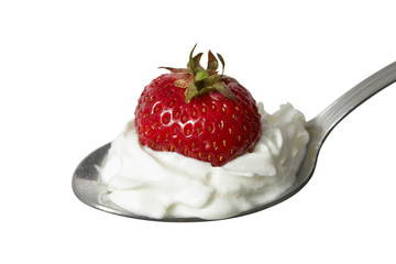strawberry with whipped cream