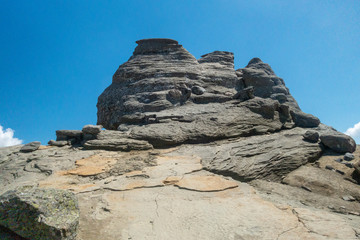 Fototapeta premium View of the Romanian Sphinx, in Carpathian Mountains, Bucegi Natural Park, Romania