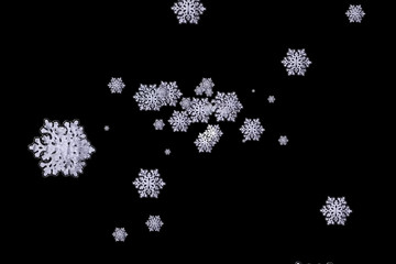 Snowflakes. illustration of snowflakes on black background.