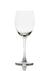 empty wine glass isolated on white background