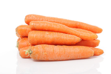bunch of carrots isolated on white background