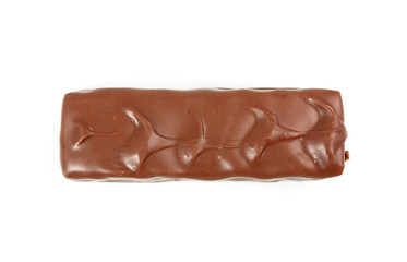 chocolate with nuts isolated on white