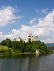 Medieval Castle on lake. Niedzica, Poland.