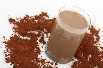 Chocolate Milkshake and Cocoa powder