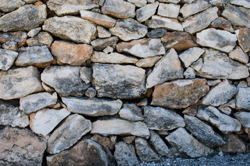 Wall of large natural stones.