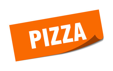 pizza sticker. pizza square isolated sign. pizza