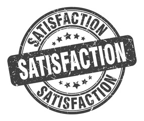 satisfaction stamp. satisfaction round grunge sign. satisfaction