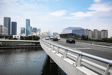City overpass in the morning