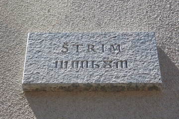 Krk island, Croatia, glagolitic inscriptions in the stone, historical croatian alphabet
