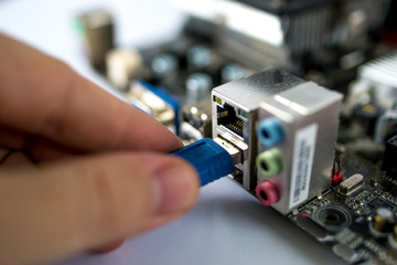 repair of a computer cables connected