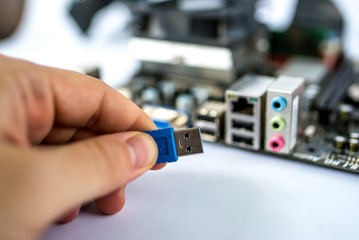 repair of a computer cables connected