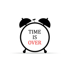 clock with message time is over