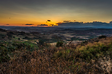 Beautiful Sunset, Mazzarino, Caltanissetta, Sicily, Italy, Europe