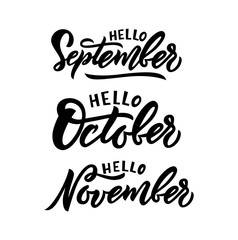 Phrases hello September, October, November. Vector