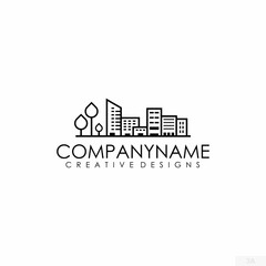 city line landscape logo vector illustration