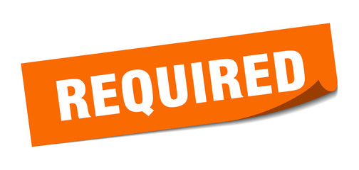 required sticker. required square isolated sign. required