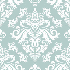 Orient vector classic pattern. Seamless abstract background with vintage elements. Orient background. Light blue and white ornament for wallpaper and packaging