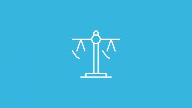 Law Line Icon Animation with Alpha stock video