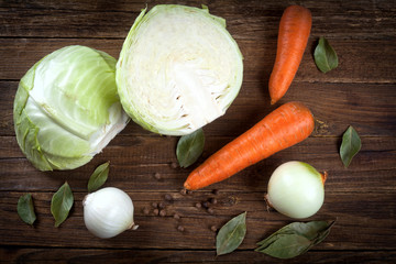 Vegetables on a wooden table