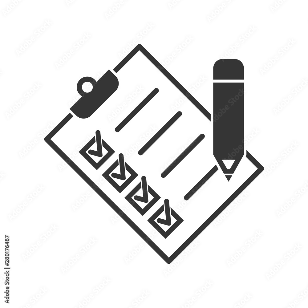 Poster tasks symbol vector sign isolated on white background. simple logo vector illustration for graphic a