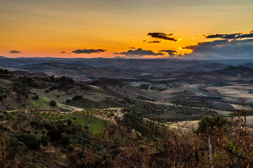 Beautiful Sunset, Mazzarino, Caltanissetta, Sicily, Italy, Europe