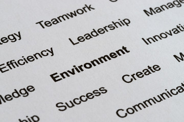 Obraz premium Business Ethics Buzzwords on Printed White Paper