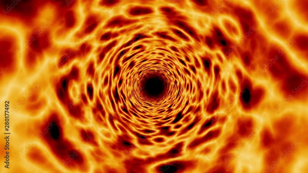 Poster animated abstract fractal background imitating tunnel