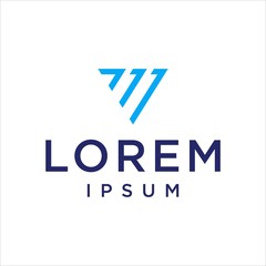 711 or Number or Triangle Logo Design Vector